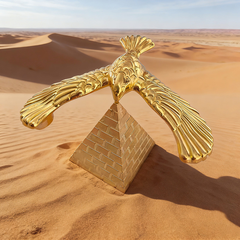 Office Technology - Metal Balancing Bird with Pyramid Combination