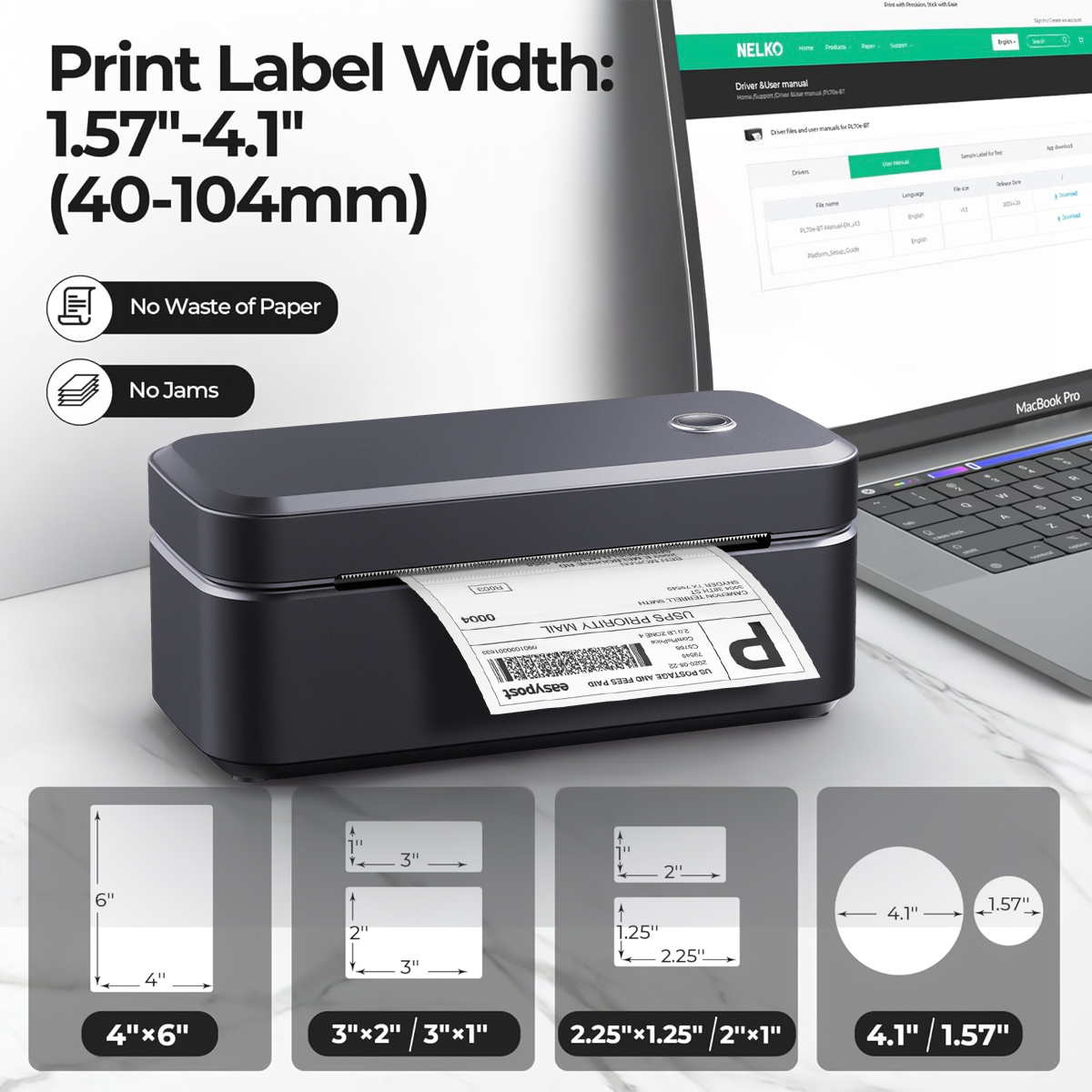 203dpi Portable Shipping Therm - Label Printer Thermal recension och pris